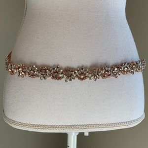 NEW | Embellished Wedding/Bridal Sash/Belt Applique | Rose Gold